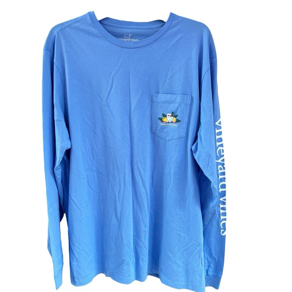 Vineyard Vines Shirt Jingle Gingle Bells Mens L Long Sleeve‎ Pocket Graphic Tee